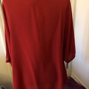 Women’s City Chic Red 1/4 Zip Blouse Shirt NWT